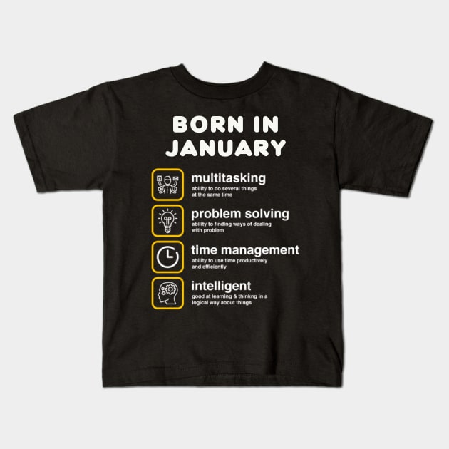 Born in January Kids T-Shirt by BambooBox